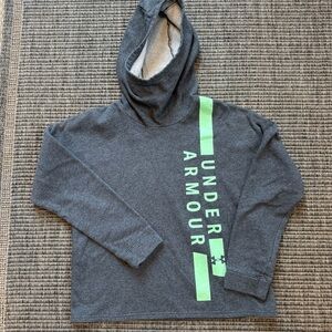 Under Armour Gray and Green Sweatshirt with Neon Stripe